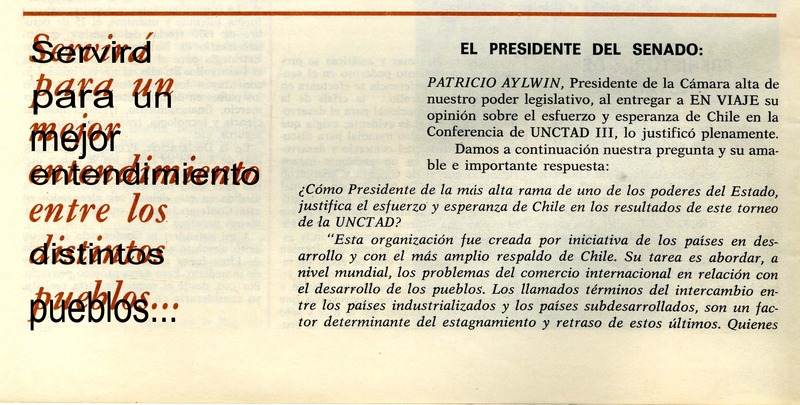Servirá para un mejor entendimiento entre los distintos pueblos ... el Presidente del Senado. [artículo] :