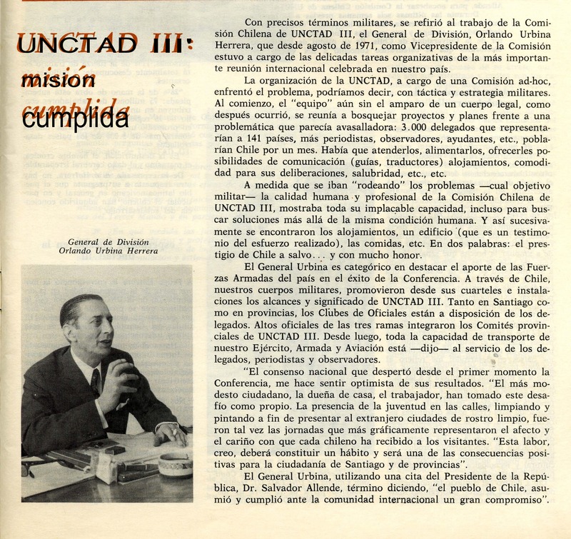 UNCTAD III misión cumplida. [artículo] :