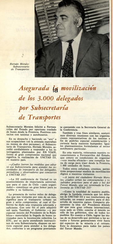 Asegurada la movilización de los 3.000 delegados por Subsecretaría de Trasportes  [artículo].