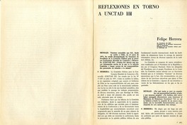 Reflexiones en torno a UNCTAD III  [artículo] Felipe Herrera.