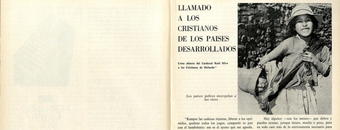 Llamado a los cristianos de los países desarrollados  [artículo] Raúl Cardenal Silva Henríquez.