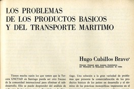 Los problemas de los productos básicos y del transporte marítimo  [artículo] Hugo Cubillos Bravo.