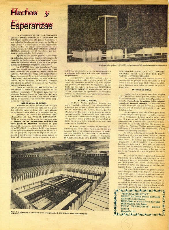 Hechos y esperanzas  [artículo].