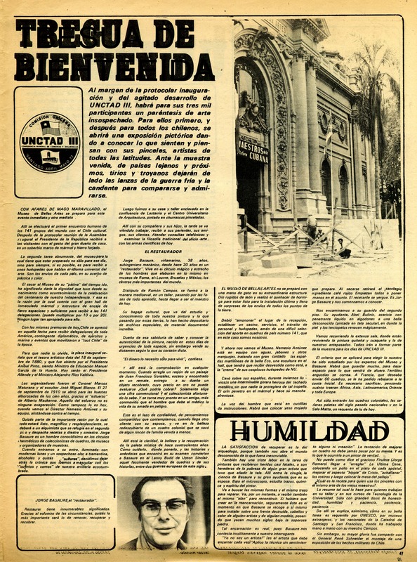 Tregua de bienvenida  [artículo].