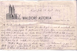 [Carta], 1945 sept.10 Nueva York, Estados Unidos [a] Manuela García Huidobro, Chile  [manuscrito] Vicente Huidobro.