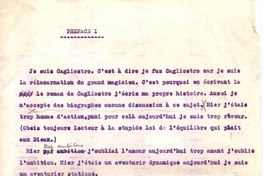 Prefacio I  [manuscrito] Vicente Huidobro.