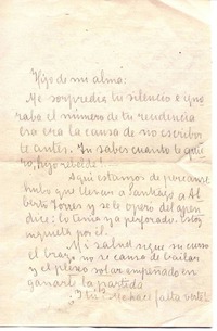 [Carta, entre 1927 y 1932?], Chile <a> Vicente Huidobro, Paris, Francia
