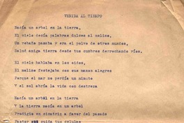 Venida al tiempo  <manuscrito> Vicente Huidobro.