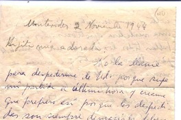 [Carta], 1944 nov. 2 Montevideo, Uruguay [a] Manuela García Huidobro, Chile  [manuscrito] Vicente Huidobro.