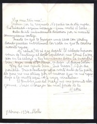 [Carta], 1934 feb. 7 Llolleo, Chile <a> Vicente Huidobro, Santiago, Chile