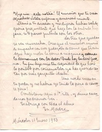 [Carta], 1933 ene. 11 Santa Rita, Chile <a> Vicente Huidobro, Santiago, Chile