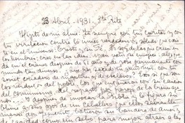 [Carta], 1931 abril 23 Santa Rita, Chile <a> Vicente Huidobro