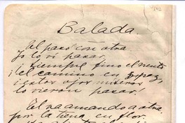 Balada ; Una carta