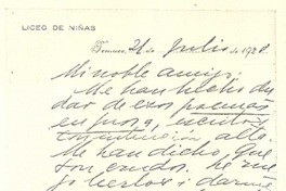 [Carta], 1920 jul. 21 Temuco, Chile <a> Maximiliano Salas Marchán, Chile