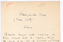 [Carta, entre 1910 y 1916], Paris, Francia <a> Rubén Darío