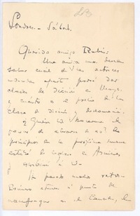 [Carta, entre 1910 y 1916], Londres, Inglaterra <a> Rubén Darío