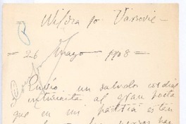 [Carta], 1908 mayo 26 Varsovia, Polonia <a> Rubén Darío