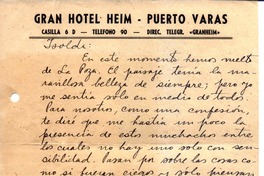 [Carta, entre 1940 y 1946], Puerto Varas, Chile <a> Isolda Pradel