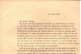 [Carta], 1945 jun 23 [Santiago?], Chile <a> Oscar Castro  [manuscrito] Alone.