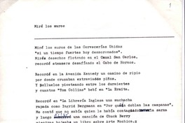 Miré los muros  [manuscrito] Jorge Teillier.