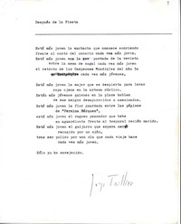 Después de la fiesta  [manuscrito] Jorge Teillier.