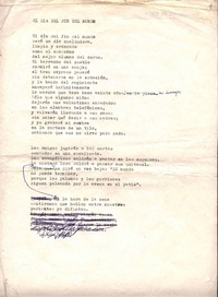 El día del fin del mundo  [manuscrito] Jorge Teillier.
