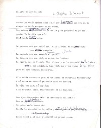 El arte de ser visible  [manuscrito] Jorge Teillier.