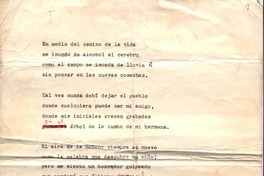 En medio del camino...  [manuscrito] Jorge Teillier.