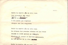 Nadie ha muerto aún  [manuscrito] Jorge Teillier.