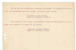 [En sus dos mas recónditos versos, un castellano de Andalucía ...]