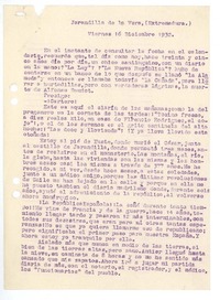 [Carta] 1932 dic. 16, Jarandilla de la Vera, Extremadura, España [a] Salvador Reyes