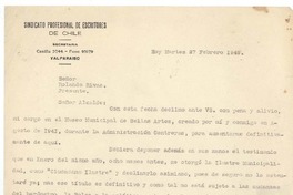 [Carta] 1945 feb. 27, Valparaíso, Chile [a] Rolando Rivas