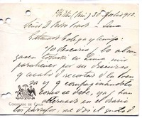 [Tarjeta] 1912 jul. 30, Eten, Perú [a] Pedro Prado