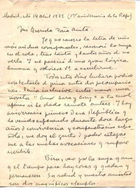 [Carta] 1932 abr. 14, Madrid, España [a] Anita vda. de Jordán