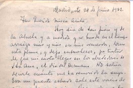 [Carta] 1922 jun. 24, Madrid, España [a] Anita vda. de Jordán
