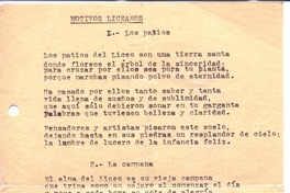 Motivos liceanos : los patios ; la campana :