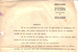Conocimiento de la muerte :  [manuscrito] Roger Vitrac ; [transcripción y ] traducción de Oscar Castro.