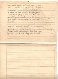 [La calle azul del cielo baja...] :  [manuscrito] [Oscar Castro].