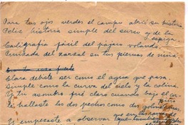 [Para tus ojos verdes el campo...] :