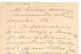 [Carta],1933 ene. Barcelona, España [a] Virgilio Figueroa