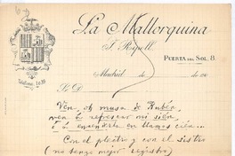 [Carta, entre 1900 y 1910], Madrid, España <a> Rubén Darío