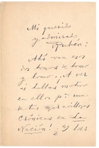 [Carta, entre 1900 y 1910], diciembre 18 Madrid, España <a> Rubén Darío