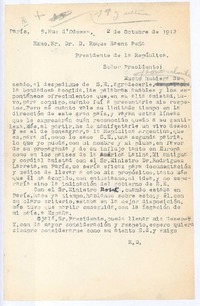 [Carta], 1912 oct. 12 París, Francia <a> Roque Sáenz Peña