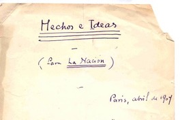 Hechos e Ideas "La inteligencia de las flores".