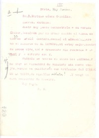 [Carta], c.1911 Paris, Francia <a> Enrique Gómez Carrillo
