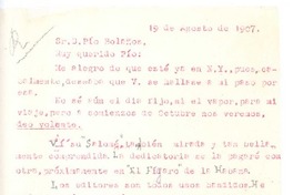 [Carta], 1907 ago. 19 Francia? <a> Pío Bolaños