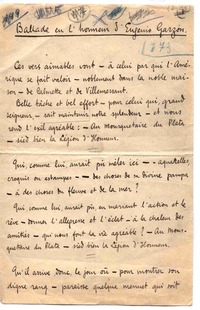 Ballade en l'honneur d'Eugenio Garzon