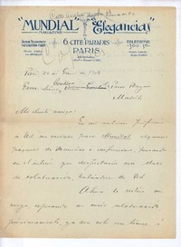 [Carta], 1912 ene. 26 Paris, Francia <a> Emilia Pardo Bazán