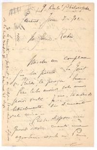[Carta], 1902 jun. 8 Génova, Italia <a> Rubén Darío