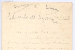 [Carta entre 1900 y 1916], viernes 31 Argentina? <a> Rubén Darío